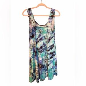 Gitane Pret A Porter Sleeveless Tie Dye Geometric Design Summer Dress-Size Large
